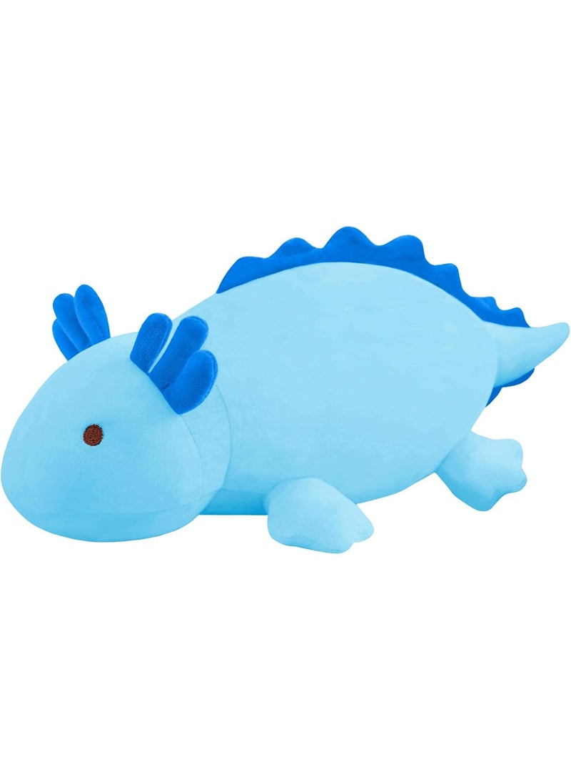 SQEQE Weighted Axolotl Plush Toy, Blue Axolotl Stuffed Animals Cute Plush Pillow, Kawaii Weighted Stuffed Animals Gifts for Girls & Boys Blue 9.8 Inch, 0.8 Lbs